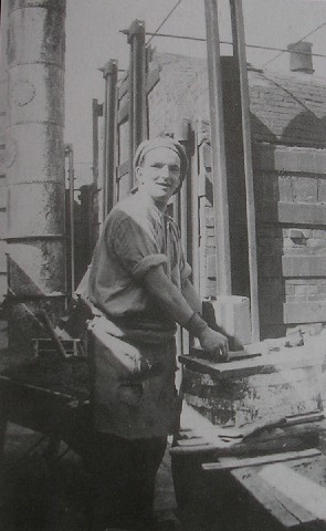 Mr. Frank R. Jones working at Cae-llo Brick Works in the early 1940's